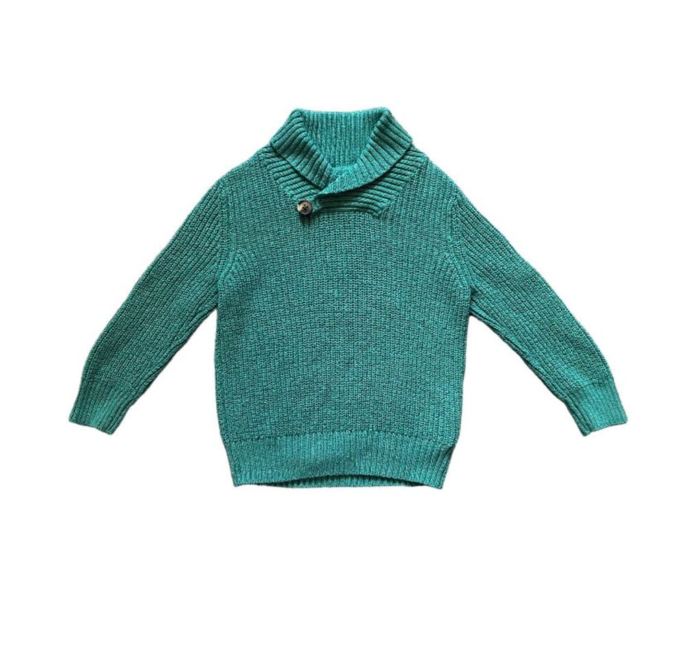 Baby Gap Boys Green Knit Chunky Pullover Sweater Sz 18-24m